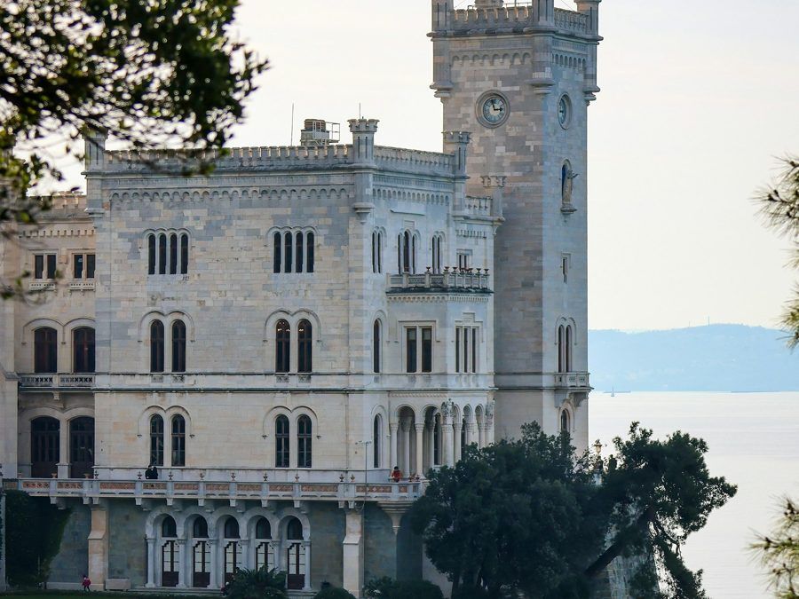 The white castle of Miramare on the sea near Trieste