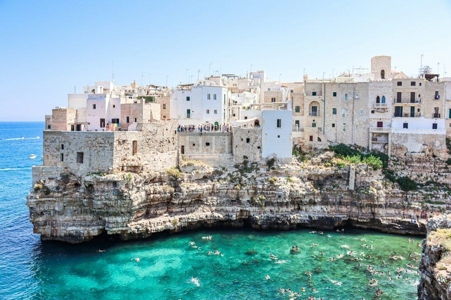 Polignano a Mare on its cliffs