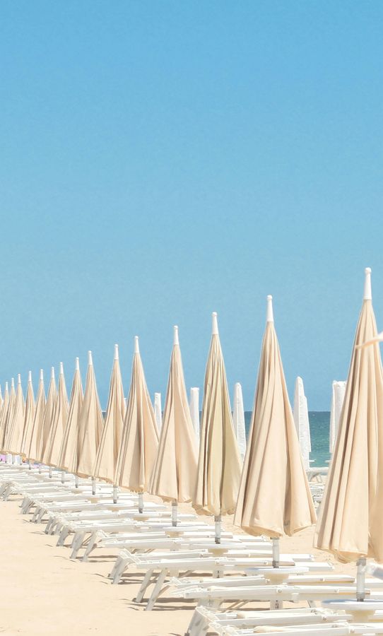 Rows of beach umbrellas at Rimini